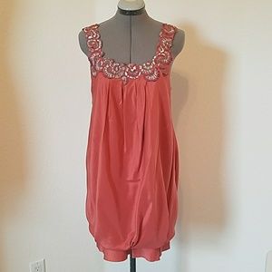 BCBG Dusty Rose Pink Silk Bubble Dress Sz 4